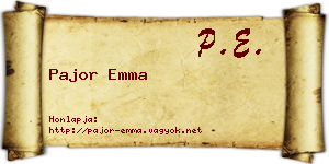 Pajor Emma névjegykártya